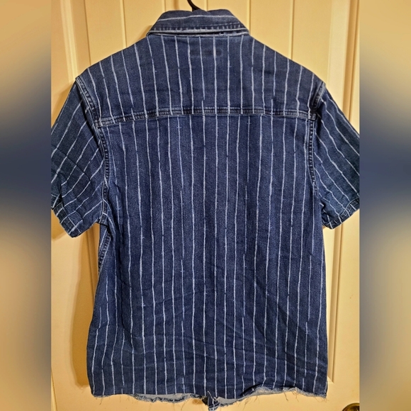 Threads 4 Thought Striped Jeans Style Button Up for Men, M - Picture 2 of 4